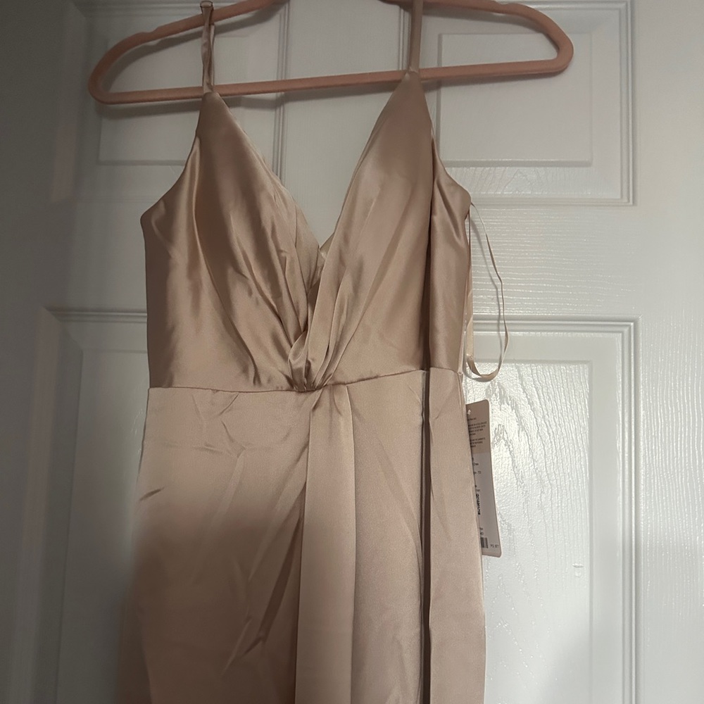 Revelry Gold Champagne Satin Dress